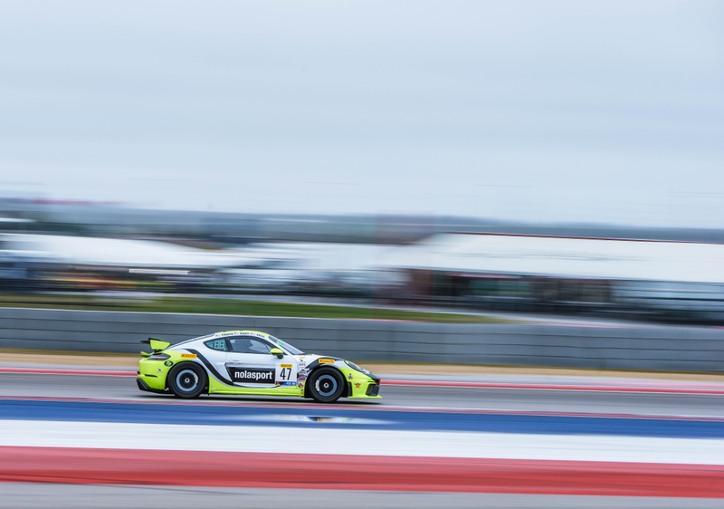The No. 47 car, driven by Jason Hart and Matt Travis, took the trophy both race days for GT4 Pro-Am.